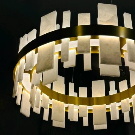 Pendant lamp Miragemas D60 Alabaster Spanish Marble LED 30W CCT Dim BRS