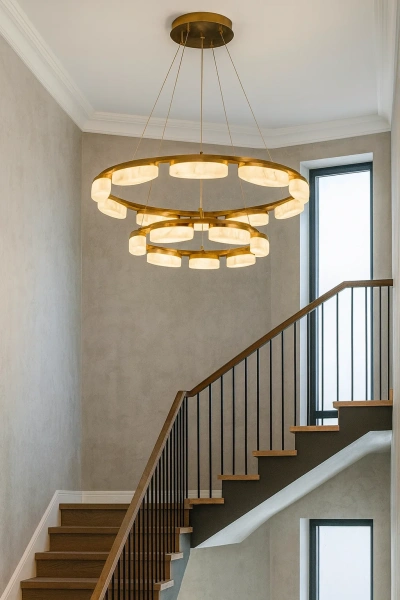 Pendant lamp Millares 2 Alabaster Spanish Marble LED 63W CCT Dim BRS