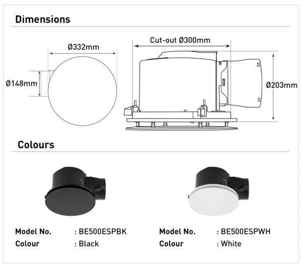 Exhaust fan Turboline 300 Round D33 35W BLK