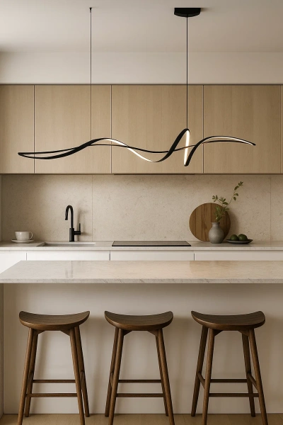 Pendant lamp Famous linear 2 P3 LED 30W 3CCT L1600 BK