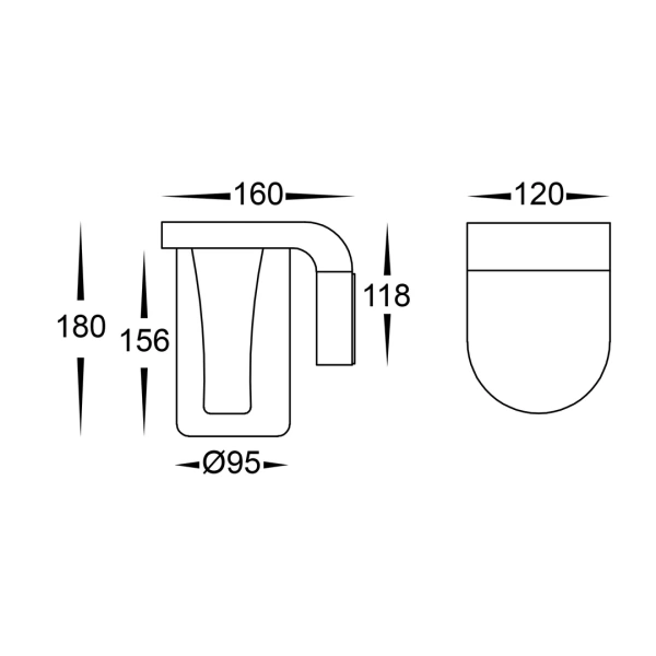 Wall light Otaner WHT LED HV3691T-WHT-240V IP65