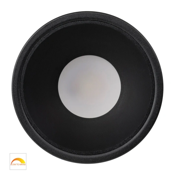 Recessed downlight Gleam BLK with BLK Insert Fixed Dim to Warm LED 9W IP54 BLK