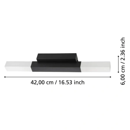 Wall light Alcudia BLK 2x4.5 Display