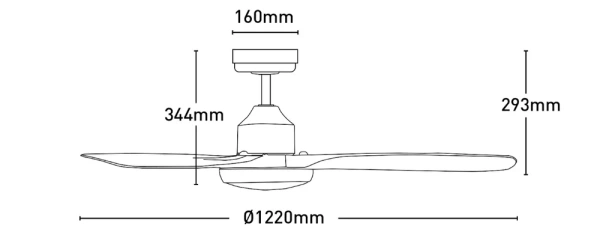 Ceiling fan Raptor S D48 DC with LED 20W BL