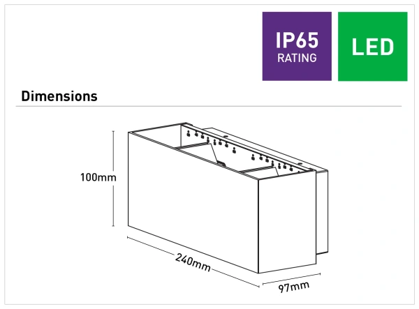Wall light Evora LED 18W Up-Down adjustable BLK
