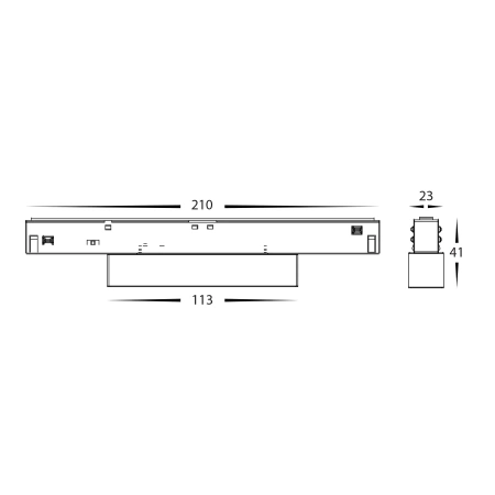 Track lense light HCP-1029201 BK 48V 6W