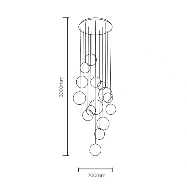 Pendant lamp Celestia Orb LED D70 black