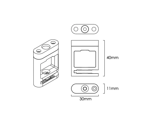 Woven track small fixed nodes Z5000-24.BTFN.BK 24V