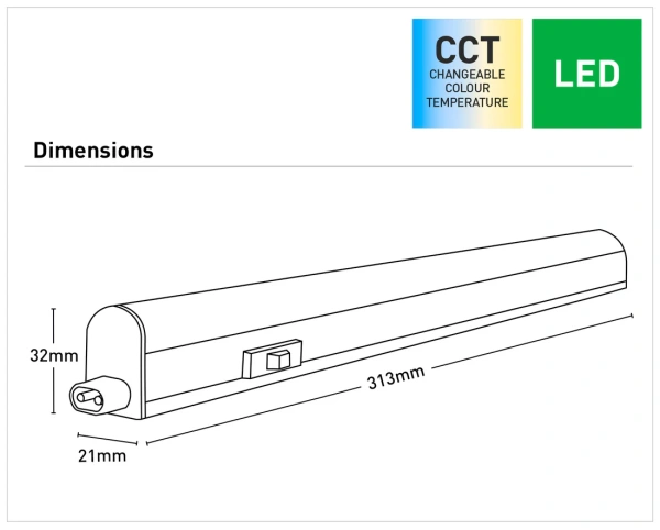 Batten Light Barry Linkable 4W LED CCT L31 WHT