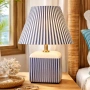 Table lamp Amaris Ceramic E27 Blue Stripe
