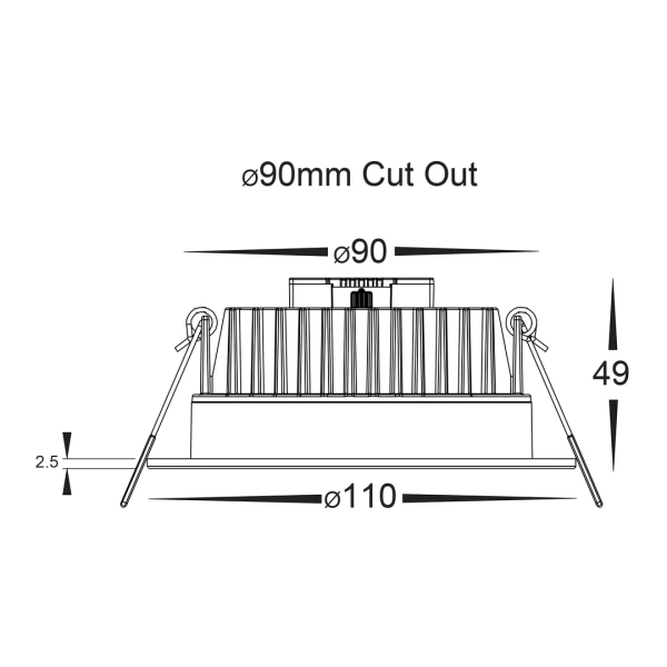 Recessed downlight Ora WHT 5CCT Fixed LED 13W IP54