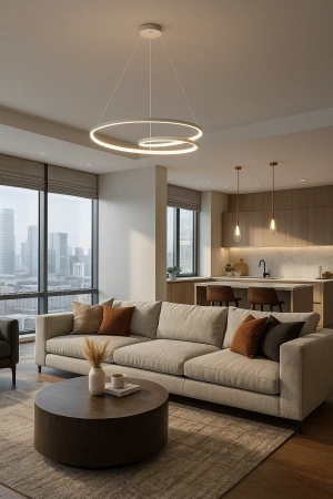 Pendant lamp Noize P80 LED 48W 3CCT WHT