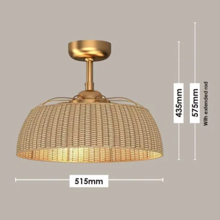 Ceiling Fan Harlow DC 20 High Airflow GLD