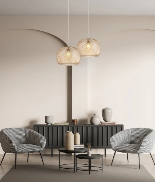 Pendant light LABU 2 E27 D40 AMB