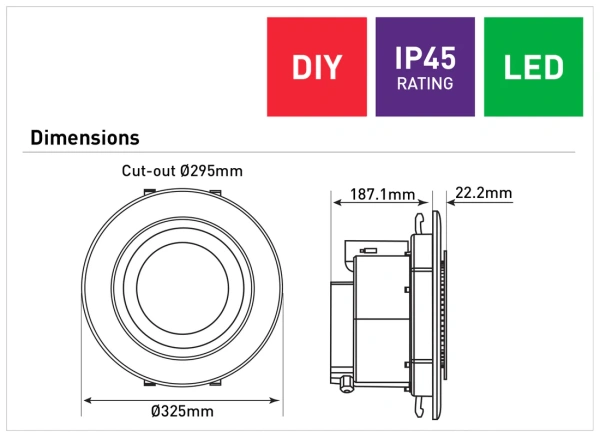 Exhaust fan Starline Round D32 40W LED 16W 5K DIY WHT