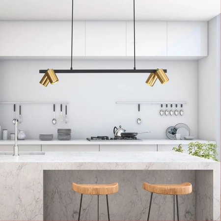 Pendant lamp BRIDGE 4 GU10 BLACK-SATIN BRASS