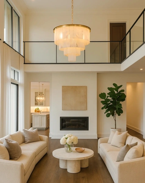 Pendant lamp Movera S16 Alabaster Spanish Marble D80 BRS