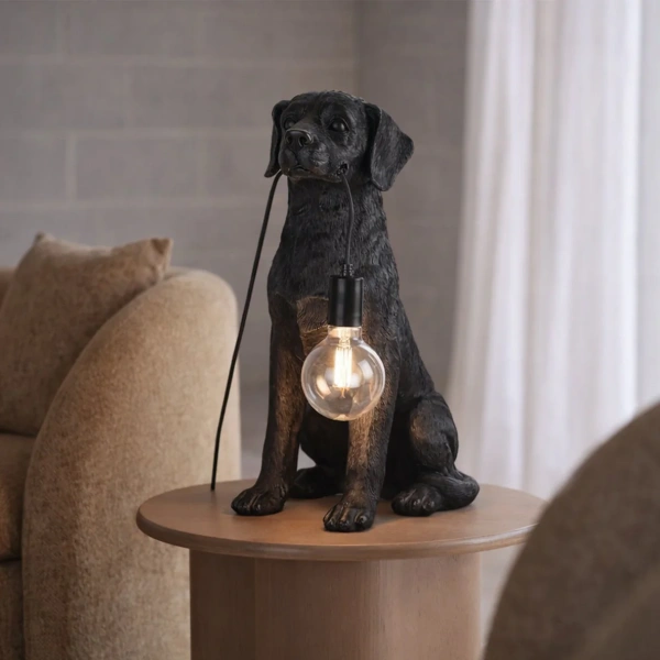 Table lamp Golden Retrieve LED Black