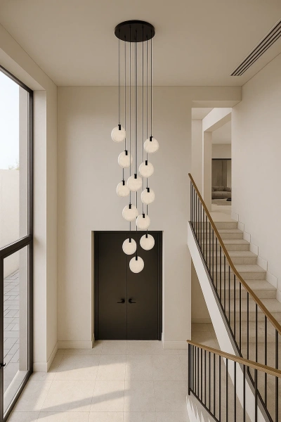 Pendant lamp Villastar 12 Alabaster Spanish Marble LED CCT Dim BLK