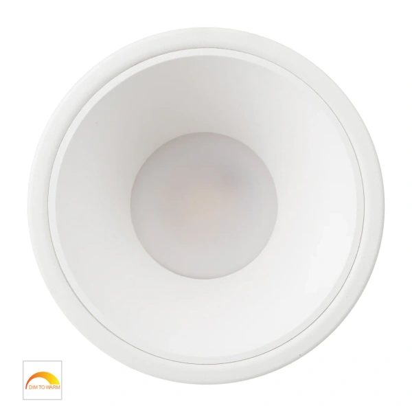 Recessed downlight Gleam WHT with WHT Insert Fixed Dim to Warm LED 9W IP54