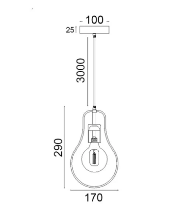 Pendant lamp CONTOUR Wire Pear