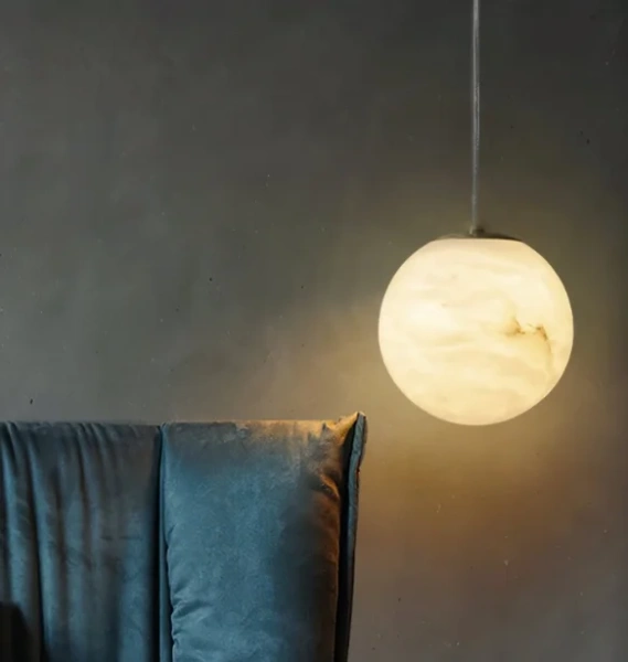 Pendant lamp Molina S1 Alabaster Spanish Marble G9 BRS