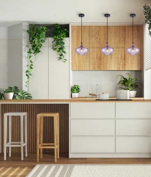 Pendant lamp CAMPANA 3 E14 D20 PUR