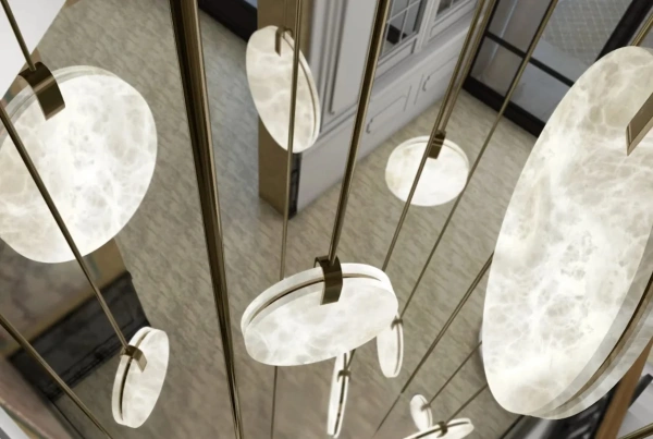 Pendant lamp Villastar 12 Alabaster Spanish Marble LED CCT Dim BLK