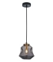 Pendant lamp FOSSETTE Dimpled Smoked Angled Bell Glass