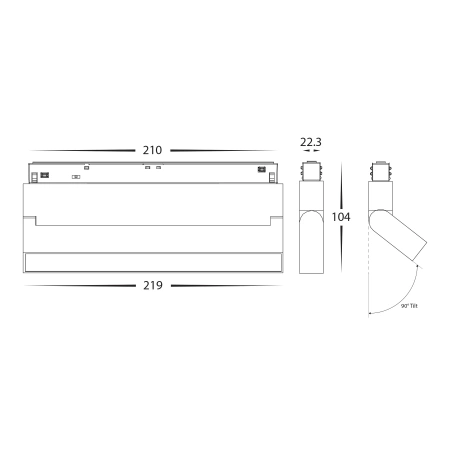 Track opal spotlight HCP-1029107 BK 48V 10W