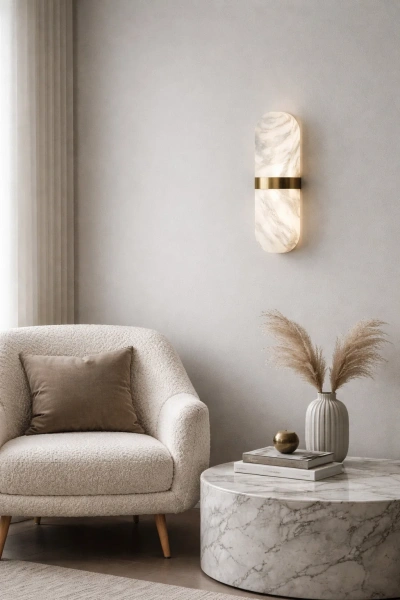 Wall light Andorra Alabaster Spanish Marble LED 8W BRS