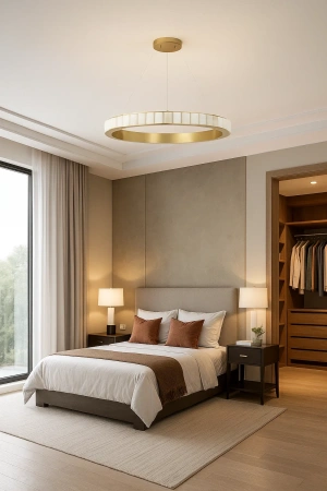 Pendant lamp Capella Alabaster Spanish Marble D80 LED CCT Dim BRS with remote