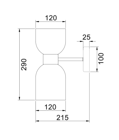 Wall light CLESSIDRA1W 2xE27 CHR
