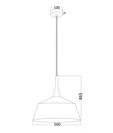 Pendant lamp NORDIC Scandinavian Large Dome BLK