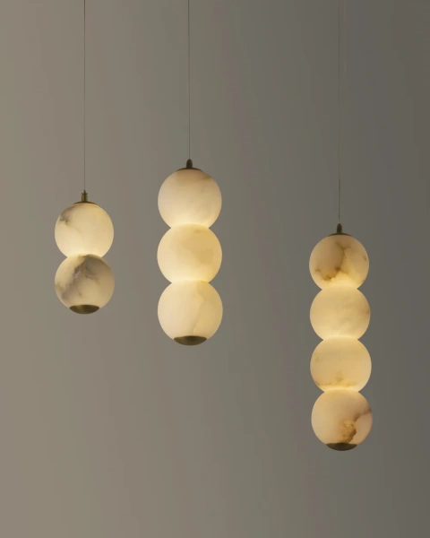 Pendant lamp Esco 3 Alabaster Spanish Marble LED 8W 3CCT BRS