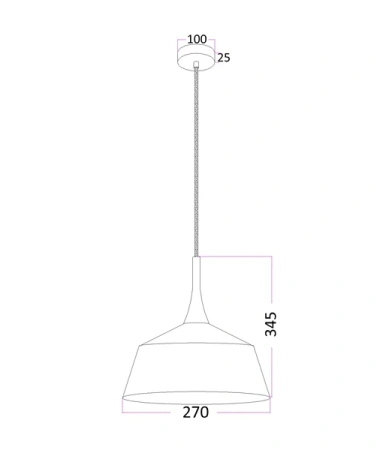 Pendant lamp NORDIC Scandinavian Small Dome BLK