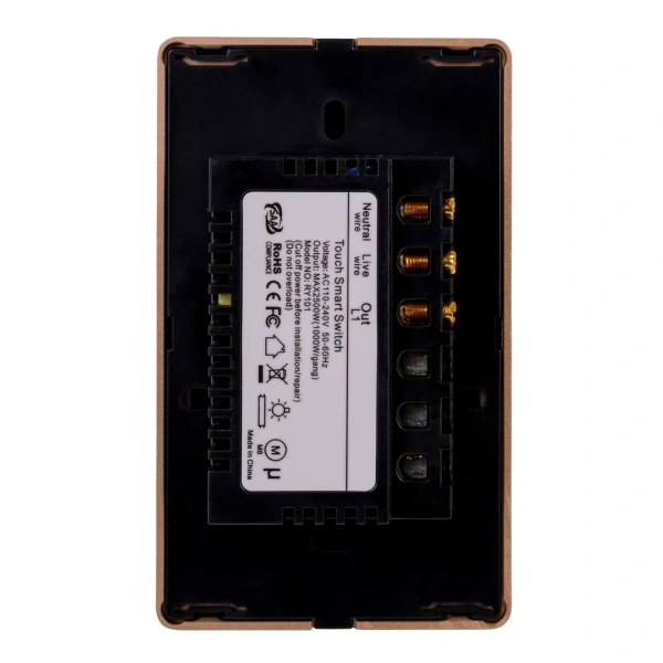 Wall Switch Single Gang BLK-GLD HV9220-1 Wifi