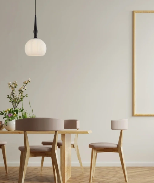 Pendant lamp CALIZ 4 Frosted Wine Glass Ribbed 72W