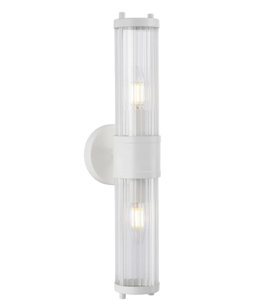 Wall light TIEMPO5 Up-Down Tubular Clear Glass White 10W