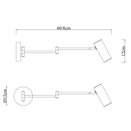 Wall lamp Beatrice Swing Arm with charging ports BR