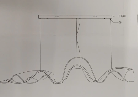 Pendant lamp PACINO-1P Wave LED 90W