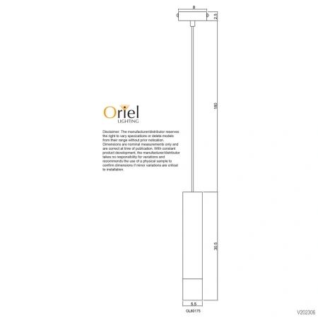 Single pendant TIG GU10 BLACK