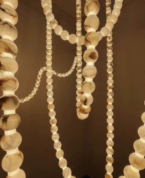 Pendant lamp Lucena 5 Alabaster Spanish Marble LED 50W BRS