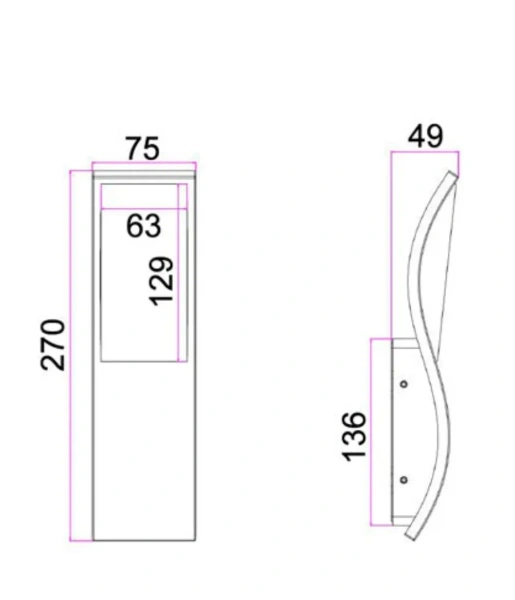 Wall light OLA 02 LED Wavy IP65