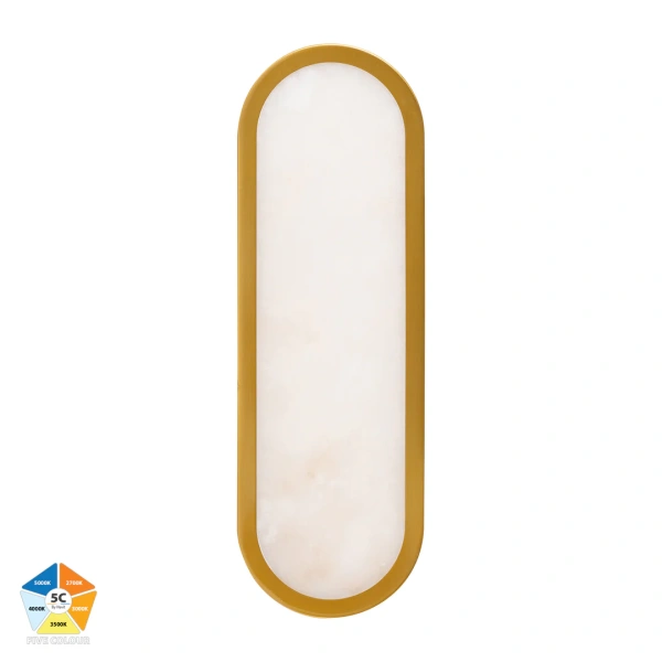 Wall light Auster Alabaster LED 12W 5CCT IP44 HV8011S-GLDALB
