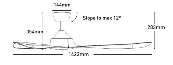 Ceiling fan Juno D56 DC with LED 18W and Remote BL