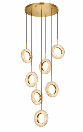 Pendant lamp Carinena P7 Alabaster Spanish Marble LED 56W CCT Dim BRS